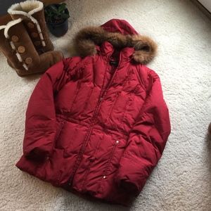 Ellen Tracy Red Puffer Coat
